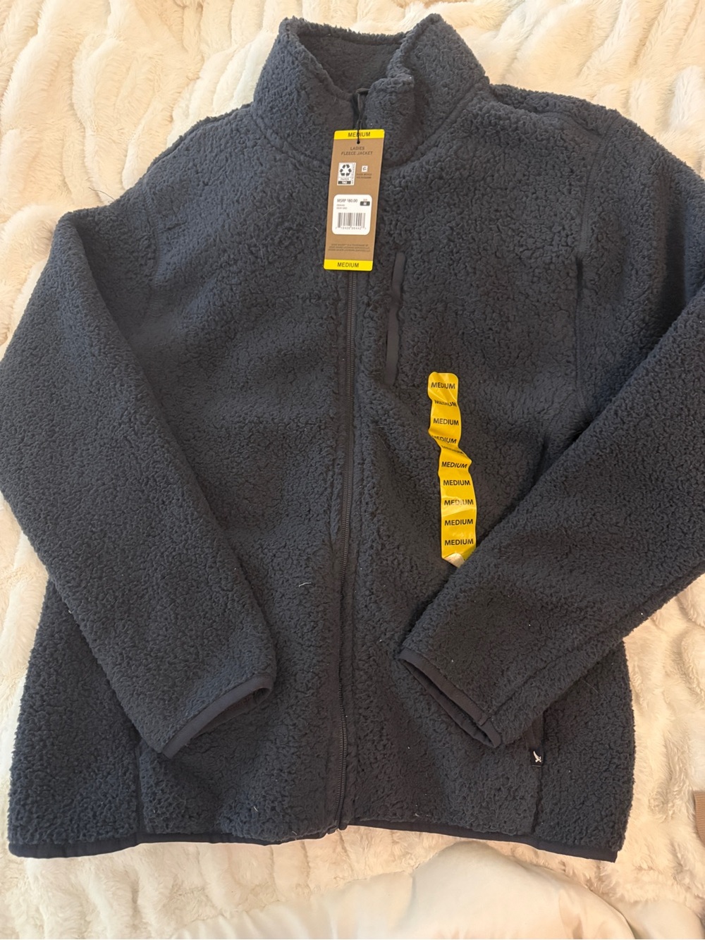Eddie Bauer Charcoal Sherpa Full-Zip Jacket